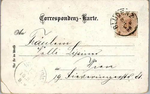 44507 - Vorarlberg - Bludenz , Lünersee , Brand , Douglashütte , Litho , Lithografie - gelaufen 1899