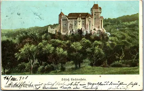 44532 - Niederösterreich - Schloss Liechtenstein ,  - gelaufen 1908