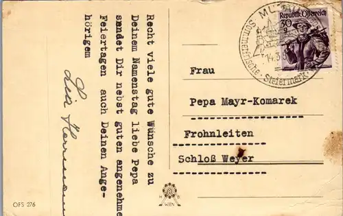 44563 - Ostern - Fröhliche Ostern , signiert Milan - gelaufen 1951