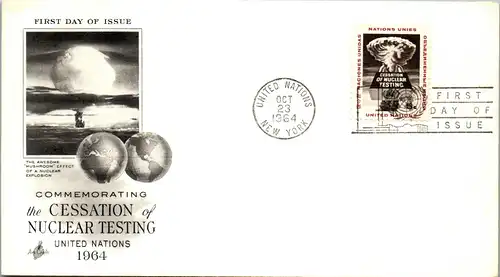 44574 - USA - FDC , Ersttag , UNO , United Nations , Nuclear Testing - nicht gelaufen 1964