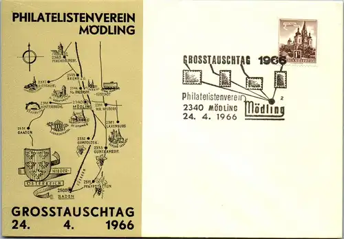 44579 - Österreich - Mödling , Maschinenstempel , Grosstauschtag , Philatelistenverein - nicht gelaufen 1966