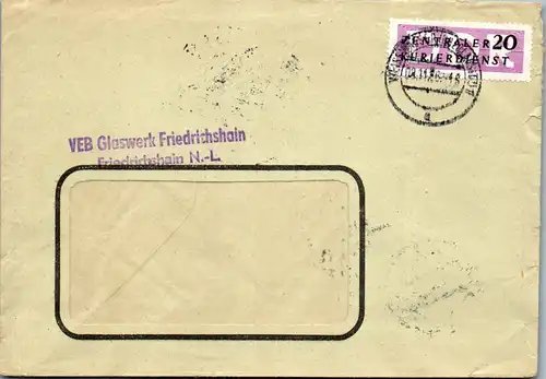 44580 - DDR - Brief , VEB Glaswerk Friedrichshain - gelaufen 1956