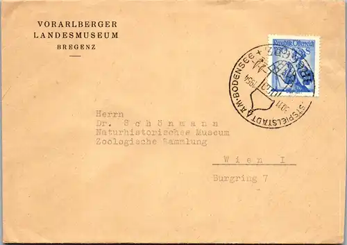 44596 - Österreich - Brief , Vorarlberger Landesmuseum Bregenz - gelaufen 1954