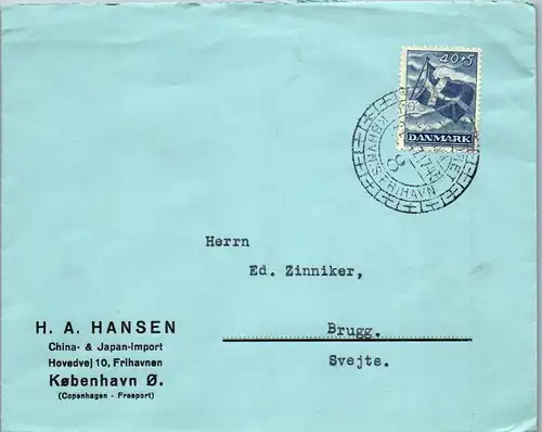 44602 - Dänemark - Brief , Dänemark - Schweiz - gelaufen 1947