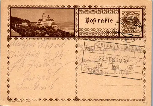 44609 - Österreich - Ganzsache , Friedburg , Forchtenstein , Dahlia - gelaufen 1930