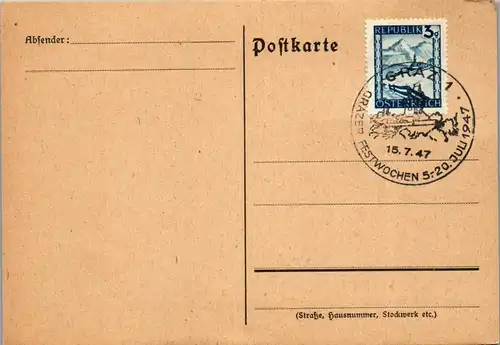 44619 - Österreich - Postkarte , Blanko - nicht gelaufen 1947