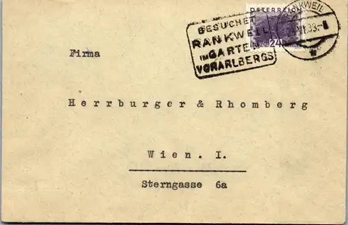 44623 - Österreich - Brief , Rankweil - Wien - gelaufen 1933
