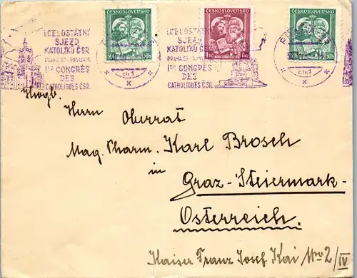 44633 - Tschechoslowakei - Brief , Graz - gelaufen 1935