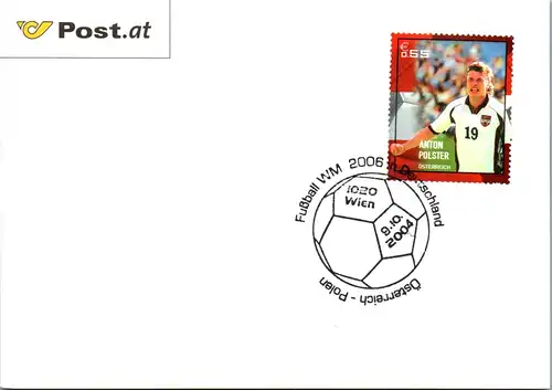44643 - Österreich - Maximumkarte , Anton Polster , Fußball WM Deutschland - nicht gelaufen 2004