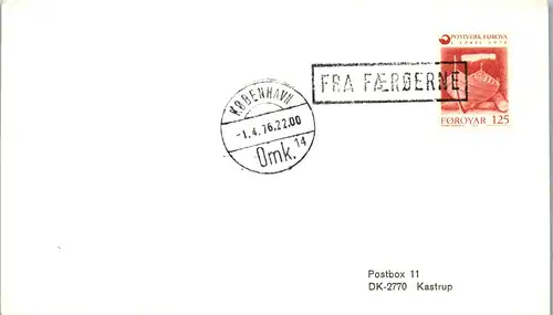 44651 - Dänemark - Brief , Kopenhagen - Kastrup - nicht gelaufen 1976