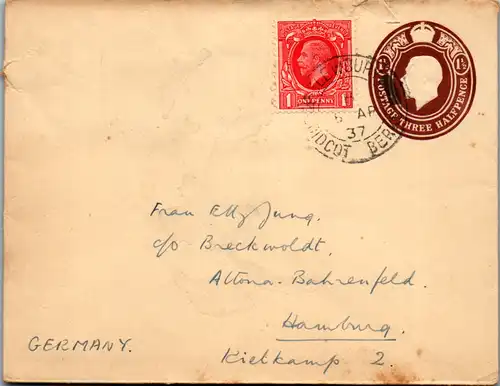 44661 - Großbritannien - Brief , Hamburg - gelaufen 1937