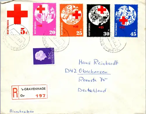 44665 - Niederlande - Brief , Gravenhage - Oberhausen , Einschreiben R - gelaufen 1972