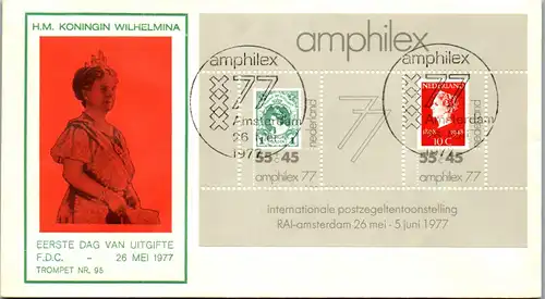 44667 - Niederlande - Ersttag , FDC , Amphilex , Königin Wilhelmina - nicht gelaufen 1977