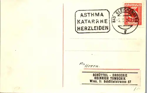 44711 - Österreich - Postkarte , Bad Gleichenberg - Wien , Schüttel Drogerie Tomschik - gelaufen 1934