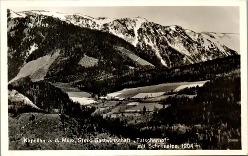 44724 - Steiermark - Greith , Kapellen a. d. Mürz , Gasthaus Tatscherhof mit Schneealpe - gelaufen 1952