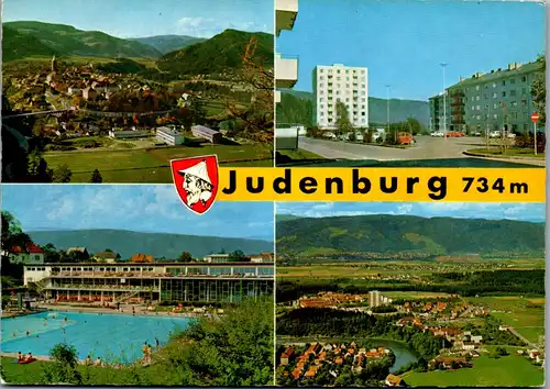 44740 - Steiermark - Judenburg , Hallenbad , Freibad , Murdorf gegen Fohnsdorf , Th. Körner Platz - gelaufen 1985