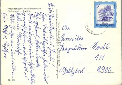 44764 - Steiermark - Frauenberg , Wallfahrtskirche - gelaufen