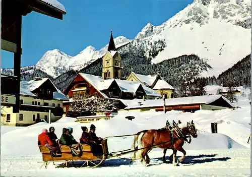 44783 - Steiermark - Ramsau , Dachstein , Pferdeschlitten , Gasthof Kirchwirt - gelaufen 1982