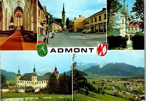 44805 - Steiermark - Admont , Stift , VW Käfer , Mehrbildkarte - gelaufen 1974