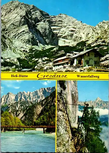 44811 - Steiermark - Gesäuse , Heßhütte mit Hochtor , Wasserfallweg - gelaufen