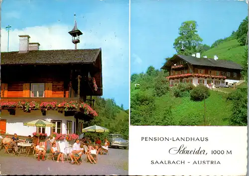 44842 - Salzburg - Saalbach , Pension Landhaus Schneider - gelaufen 1975