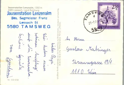 44862 - Salzburg - Lessach , Tamsweg , Jausenstation Lenzalm , Franz Sagmeister - gelaufen 1971
