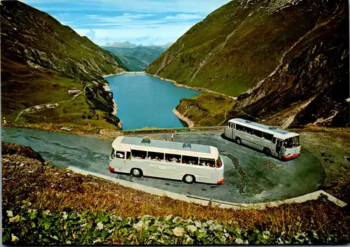 44875 - Salzburg - Kaprun , Tauernkraftwerk , Moserbodenstrasse geg. Wasserfallboden u. Limbergsperre , Bus