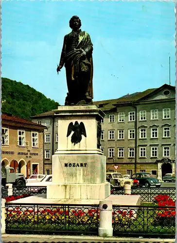 44882 - Salzburg - Mozartdenkmal , Wolfgang Amadeus Mozart - nicht gelaufen
