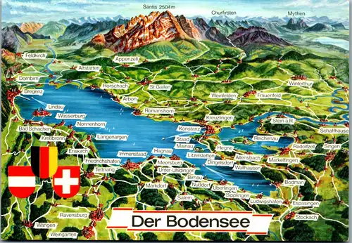 44891 - Bodensee - Landkarte ,  - nicht gelaufen
