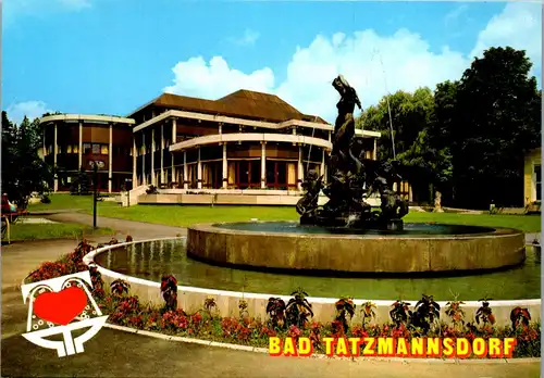 44905 - Burgenland - Bad Tatzmannsdorf , Kurplatz m. Kurmittelhaus u. Brunnen - nicht gelaufen
