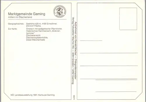 44923 - Niederösterreich - Gaming , Ötscherland , Mehrbildkarte - nicht gelaufen