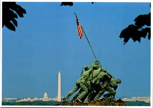 44928 - USA - Washington D. C. , Marine Memorial , Washington Monument and Capitol Building - nicht gelaufen