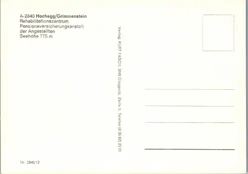 44945 - Niederösterreich - Hochegg , Grimmenstein , Humor , Rehabilitationszentrum - nicht gelaufen