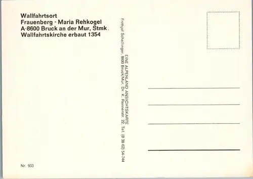 44986 - Steiermark - Bruck an der Mur , Frauenberg , Maria Rehkogel , Wallfahrtskirche - nicht gelaufen