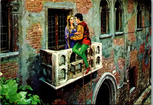 45007 - Künstlerkarte - Verona , Balcone di Giulietta , Der Balkon der Julia - nicht gelaufen
