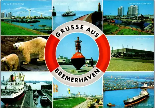 45061 - Deutschland - Bremerhaven , Geestemündung , Doppelschleuse , Containerhafen , Mehrbildkarte - n. gelaufen