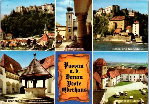 45105 - Deutschland - Passau , Veste Oberhaus , Ilzstadt mit Oberhaus , Niederhaus , Georgskapelle - gelaufen 1989