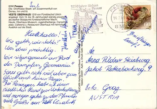 45105 - Deutschland - Passau , Veste Oberhaus , Ilzstadt mit Oberhaus , Niederhaus , Georgskapelle - gelaufen 1989