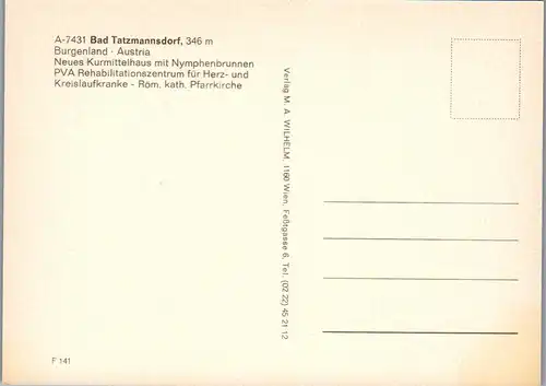 45107 - Burgenland - Bad Tatzmannsdorf , Kurhaus , Mehrbildkarte - nicht gelaufen