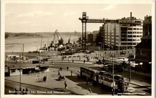 45151 - Schweden - Stockholm , Motiv fran Slussen med Katarinahissen , Straßenbahn - nicht gelaufen