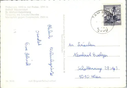 45179 - Salzburg - Lungau , Prebersee , Schloß Mauterndorf , Katschberg , Tamsweg , Mehrbildkarte - gelaufen