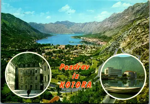 45188 - Montenegro - Kotor , Bucht , Mehrbildkarte - gelaufen 1980