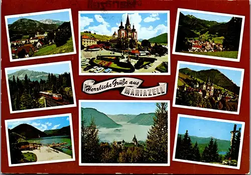 45215 - Steiermark - Mariazell , Gemeindealpe , Ötscher , Zellerhütte , Bahnpartie Student , Mehrbildkarte - gel. 1980