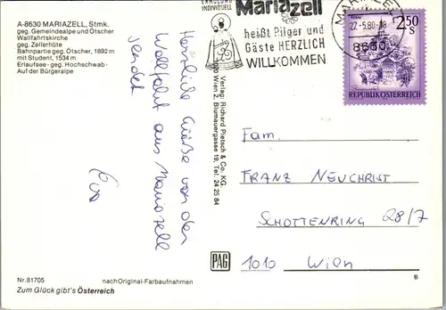 45215 - Steiermark - Mariazell , Gemeindealpe , Ötscher , Zellerhütte , Bahnpartie Student , Mehrbildkarte - gel. 1980