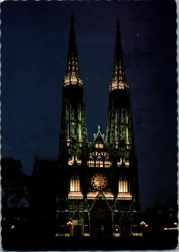 45220 - Wien - Votivkirche , bei Nacht - gelaufen 1970