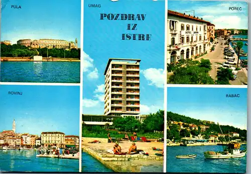 45225 - Kroatien - Istrien , Pula , Rovinj , Porec , Rabac , Umag , Mehrbildkarte - gelaufen 1970