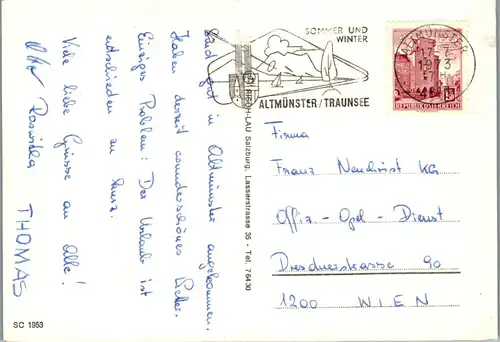 45230 - Oberösterreich - Traunsee , Gmunden , Grünbergseilbahn , Schloß Orth , Enensee , Mehrbildkarte - gel. 1973