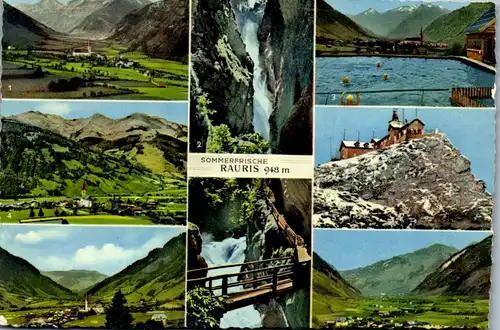 45233 - Salzburg - Rauris , Kitzlochklamm , Schwimmbad , Wörth , Mehrbildkarte - gelaufen 1961