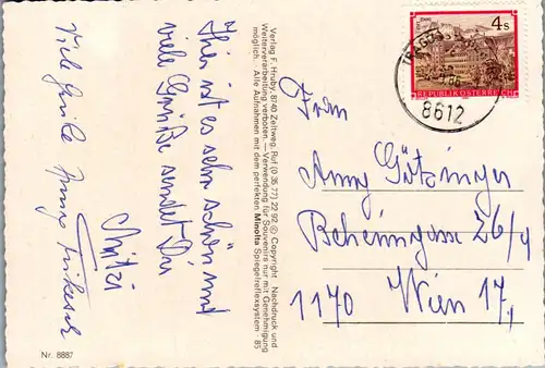 45234 - Steiermark - Tragöss , Oberort , Grüner See , Hochschwab , Mehrbildkarte - gelaufen 1986