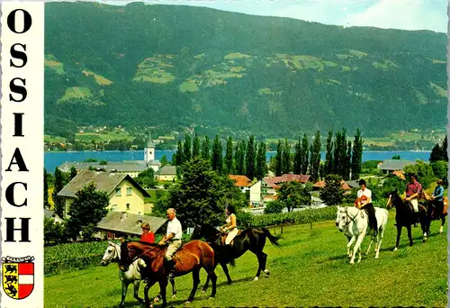 45235 - Kärnten - Ossiach , Reitschule Langensiepen , Pferd , Panorama - gelaufen